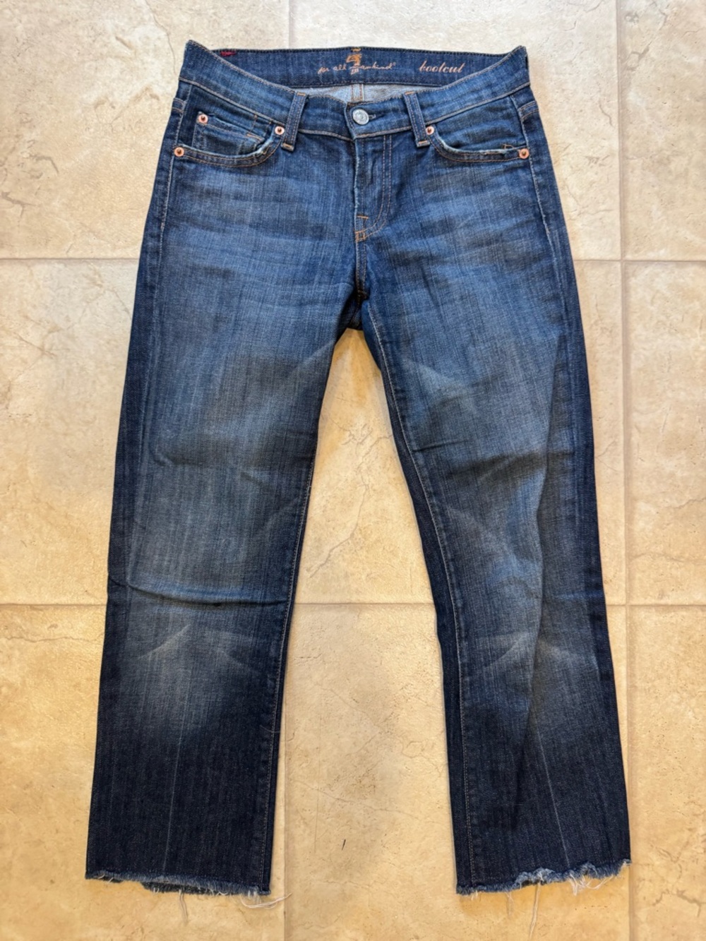 7 For All Mankind Women's Dark Blue Boot Cut Jeans